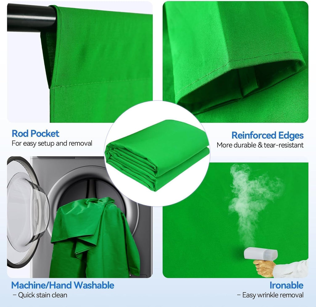 Green Screen Backdrop Kit, 8.5X10Ft Stand with 10X12Ft Backdrop